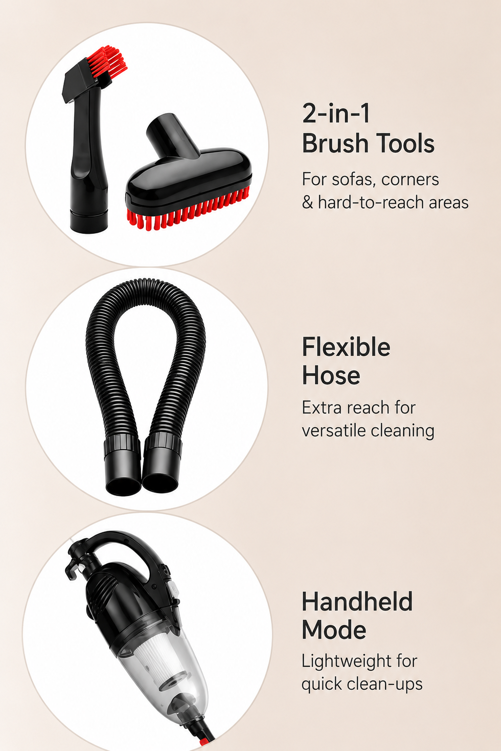 PWSonic Stick Vacuum Cleaner 1000W 2 in 1 Upright & Handheld