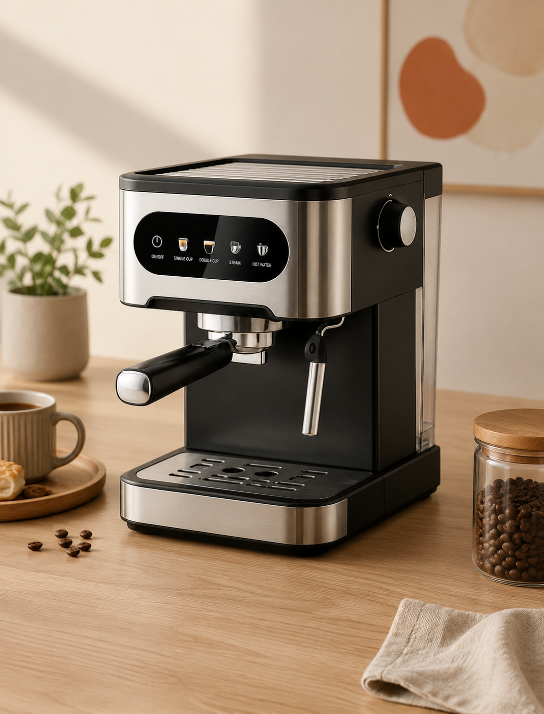 GPas 20 Bar Espresso Coffee Machine with Milk Frother 1.5L