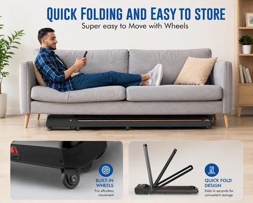 2HP Folding Walking Pad Under Desk Treadmill