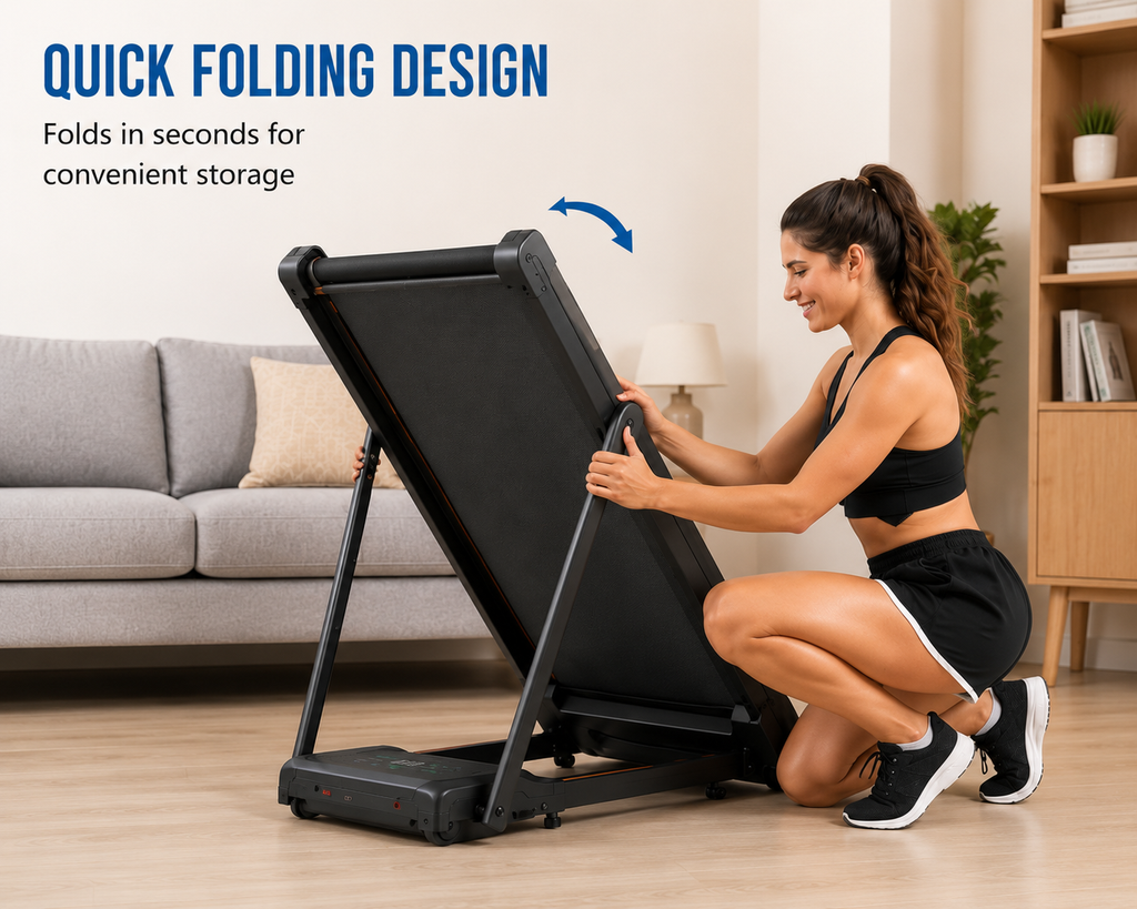 2HP Folding Walking Pad Under Desk Treadmill