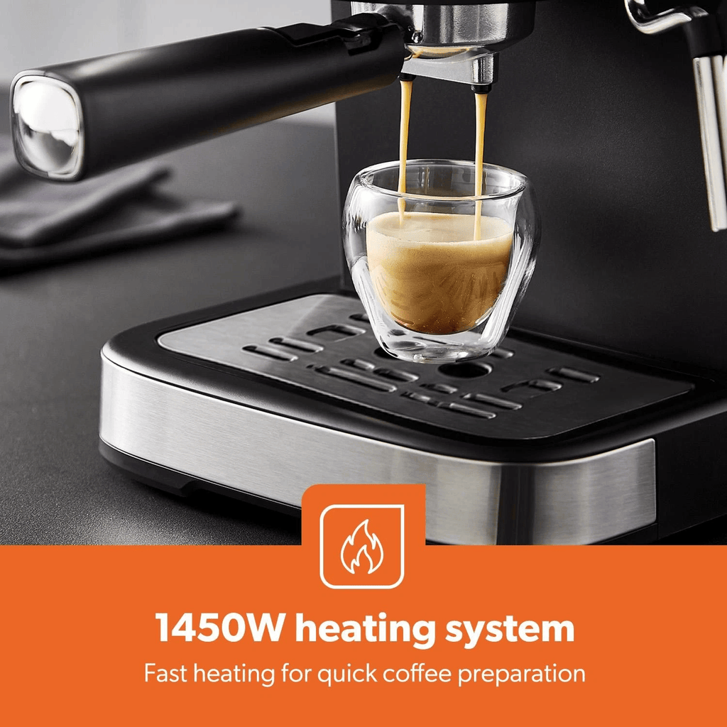 GPas 20 Bar Espresso Coffee Machine with Milk Frother 1.5L