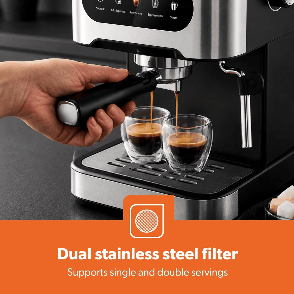 GPas 20 Bar Espresso Coffee Machine with Milk Frother 1.5L