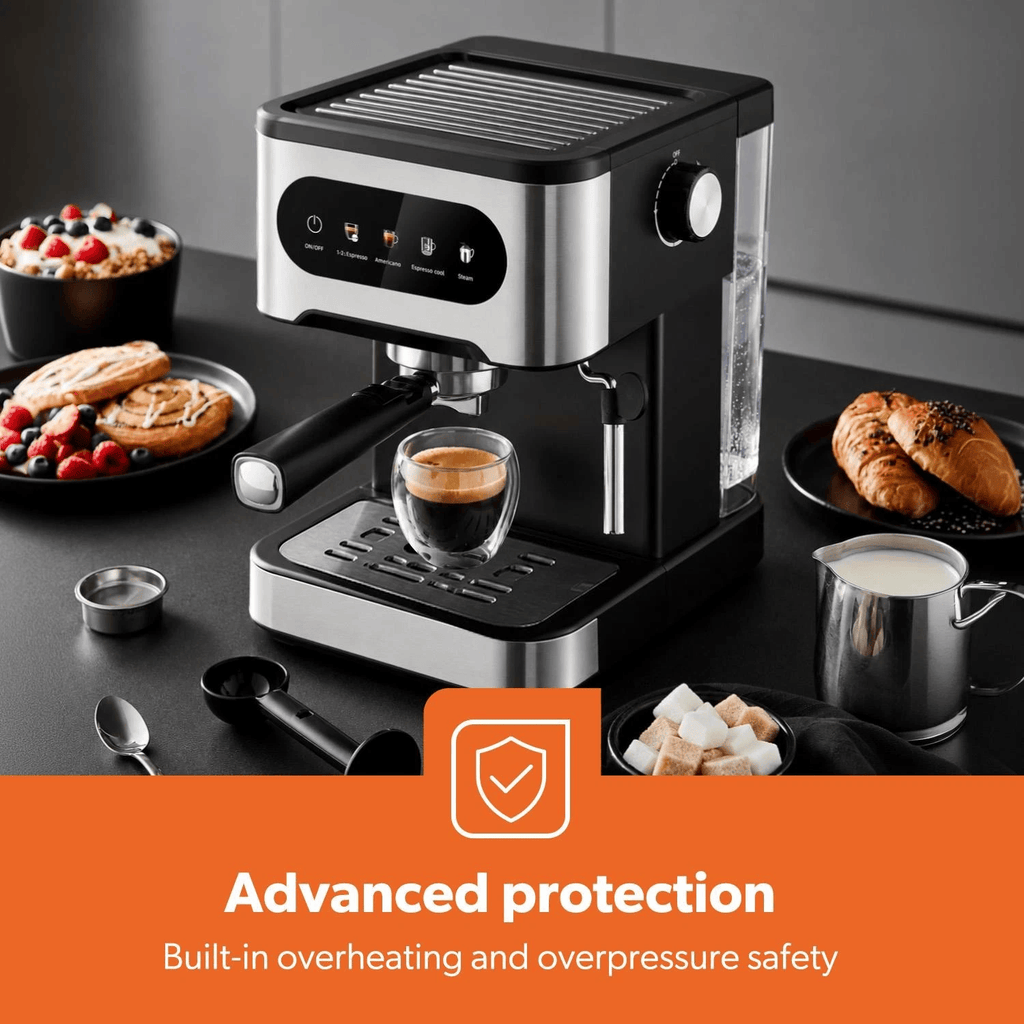 GPas 20 Bar Espresso Coffee Machine with Milk Frother 1.5L