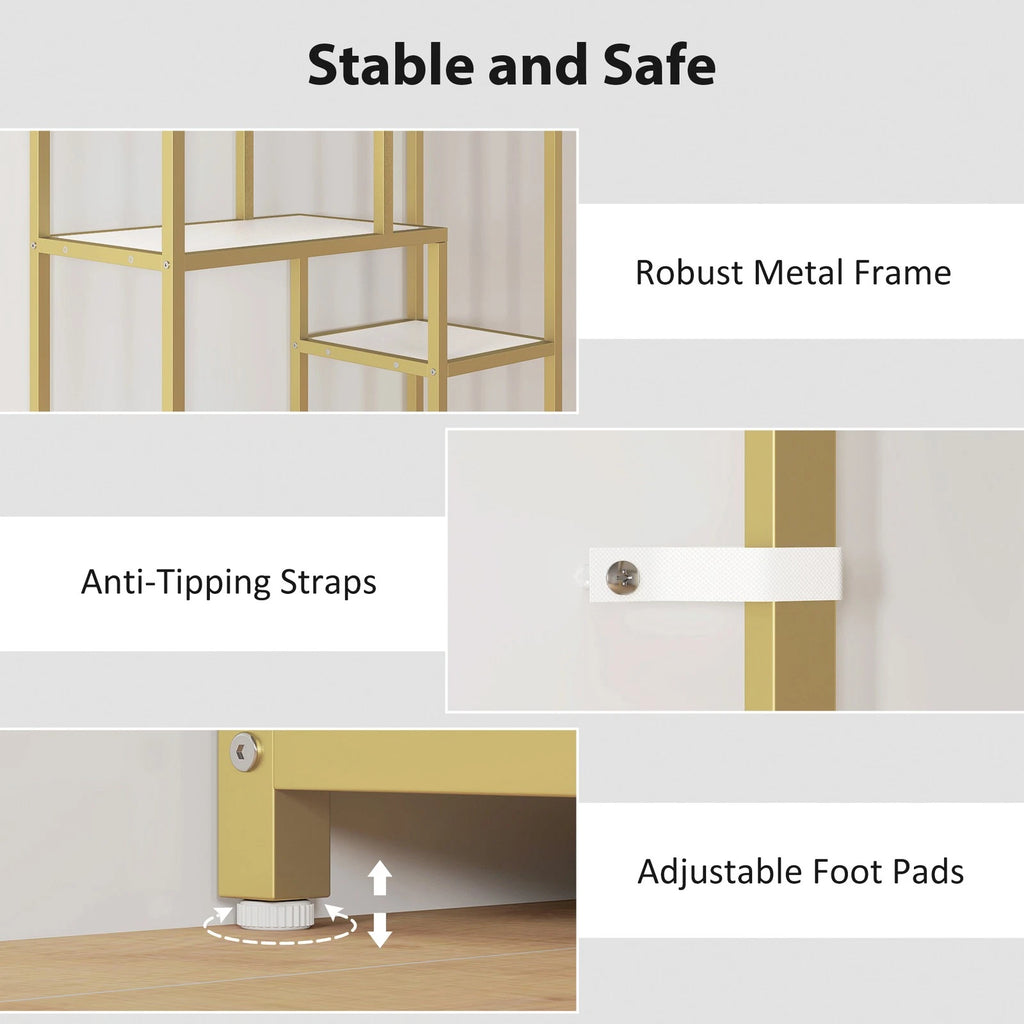 HM 7 Tier Display Shelf with Gold Frame