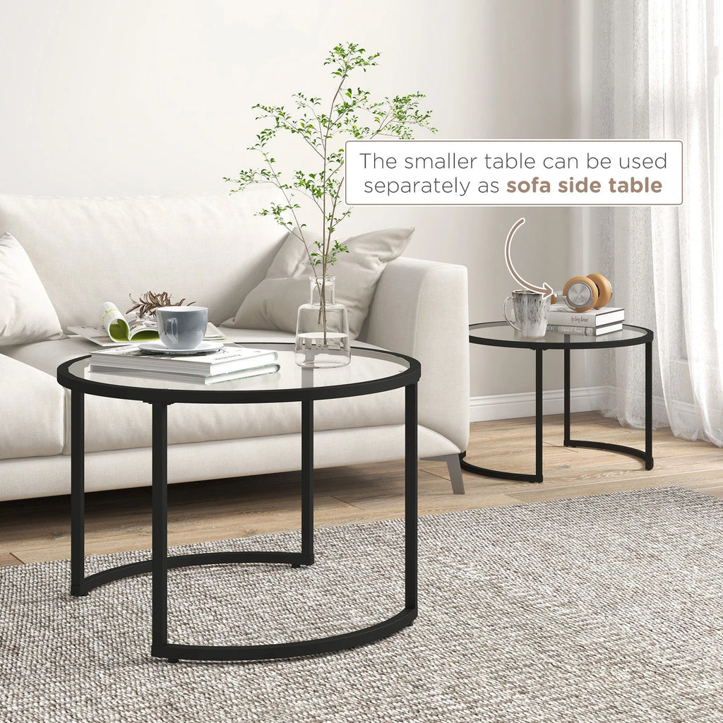 Modern Round Coffee Table Set of 2