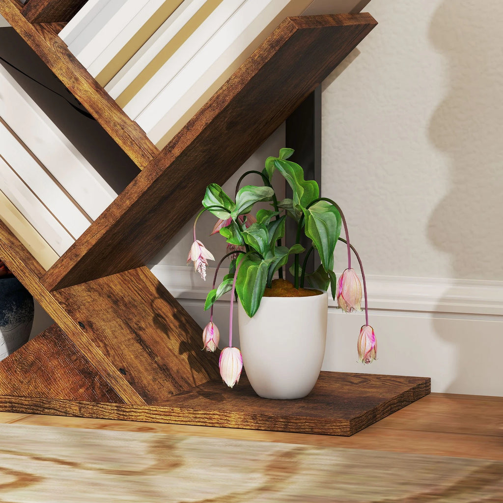 Modern 9 Tier Bookshelf with Steel Frame