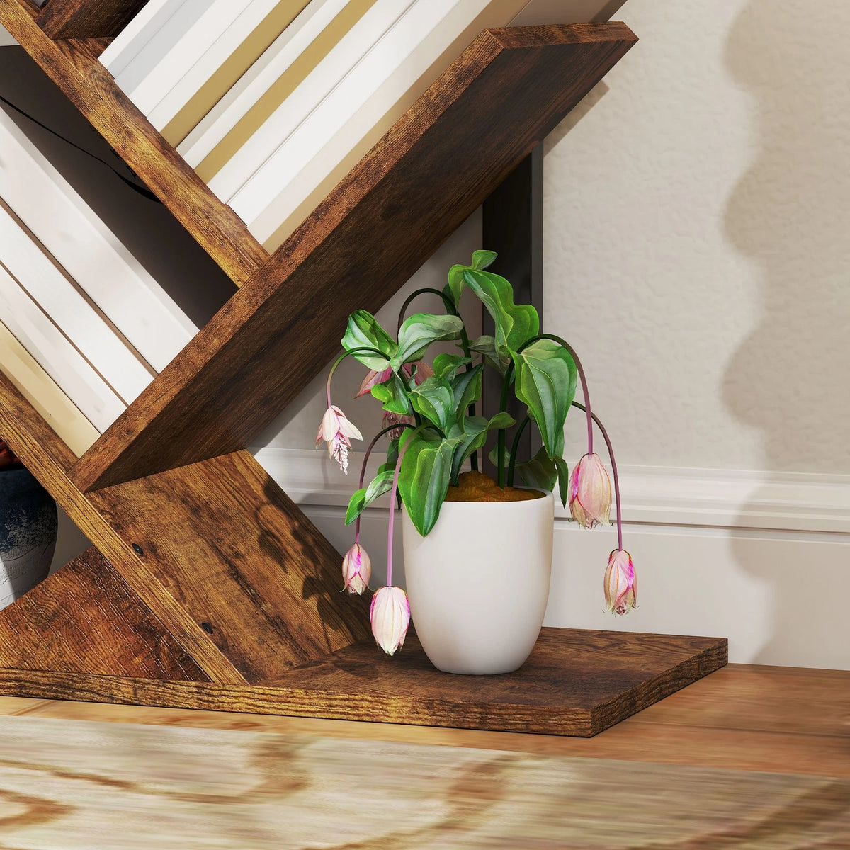 Modern 9 Tier Bookshelf with Steel Frame