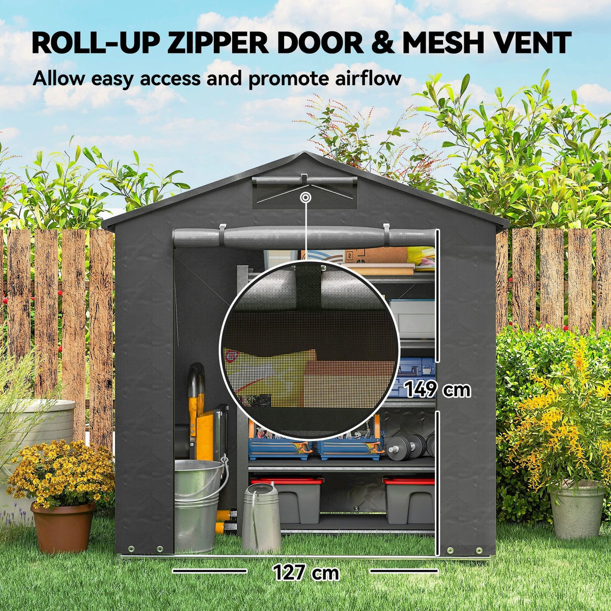 6 x 4ft Garden Storage Shed Tent