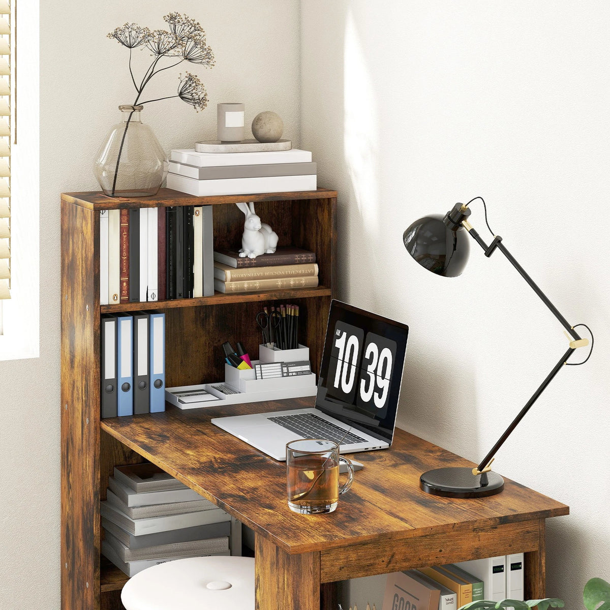 HM Computer Desk with 6 Shelves
