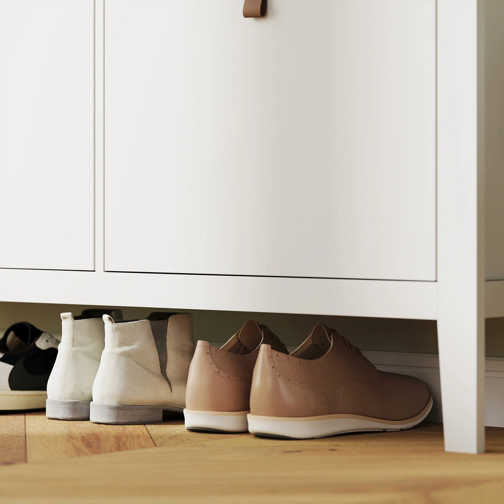 White Shoe Storage Cabinet with 4 Drawers