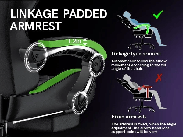 BGZ RGB LED Gaming Chair with Footrest