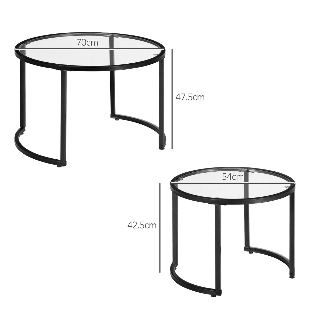 Modern Round Coffee Table Set of 2